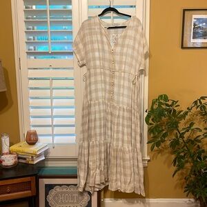 Madewell midi length Gingam Dress